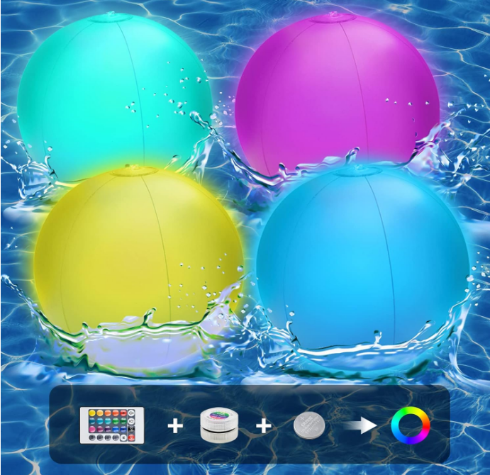 1-2m Inflatable luminous ball for children's entertainment indoor PVC slap color-changing large balloon shopping mall decoration layout LED luminous ball