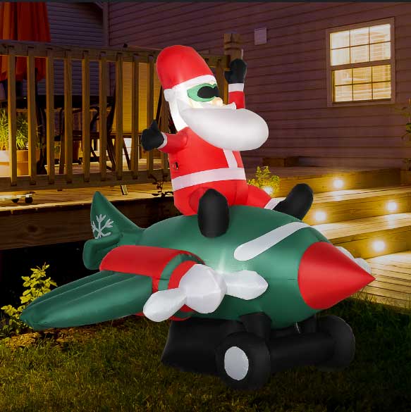 Inflatable airplane rocket model bright silver inflatable model beauty display props hanging decoration performance stage background props