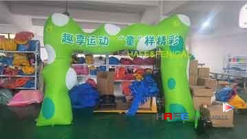 3m Green Inflatable Arch for Kindergarten Sports Events – Customized Inflatable Advertising Decoration