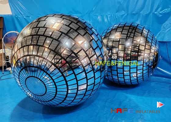 1.5m & 2m PVC Silver Inflatable Disco Mirror Balloons: Ultimate Party Lighting Solution